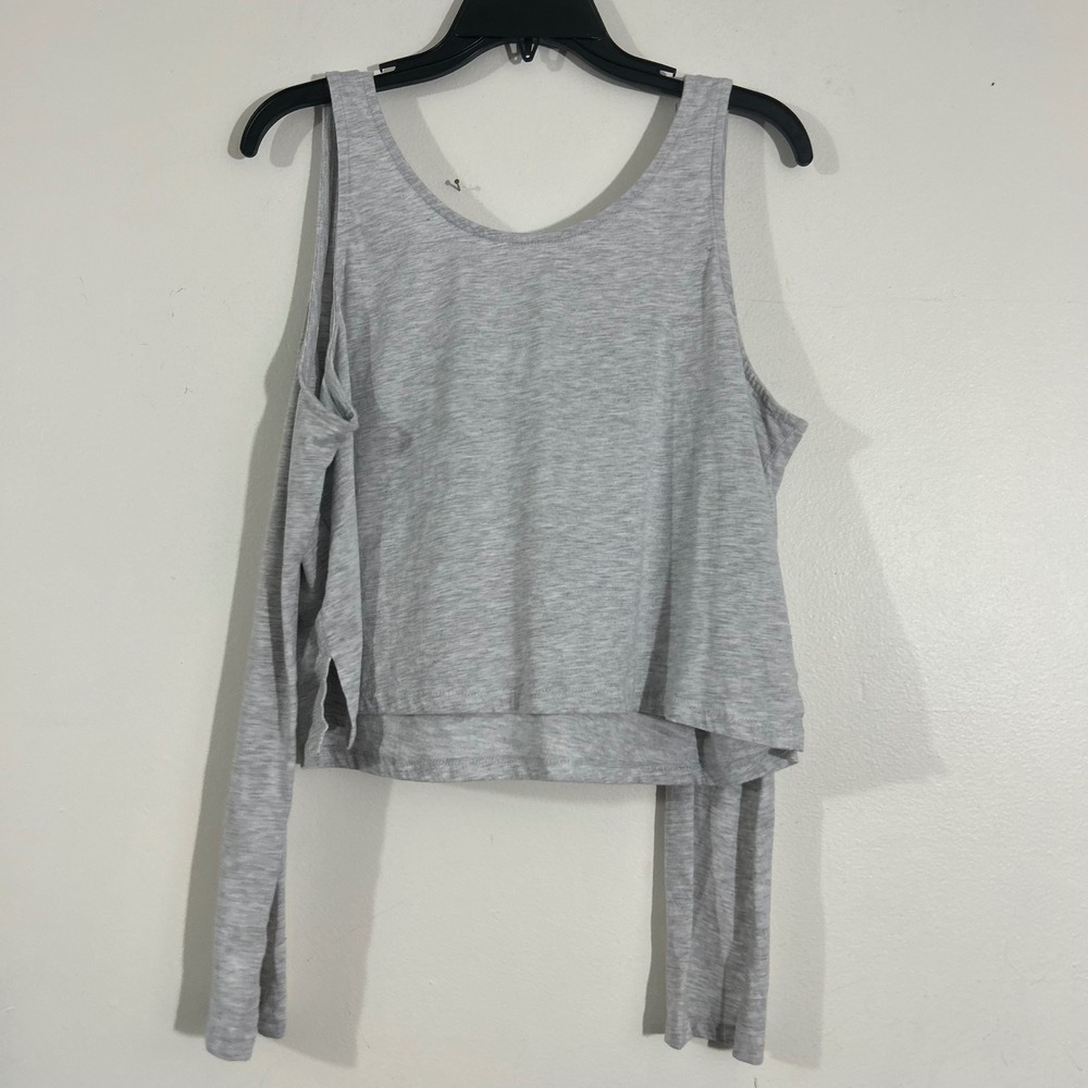 Topshop‎ Gray Cold Shoulder Sleeveless Tank Top Women's Size US 4-6